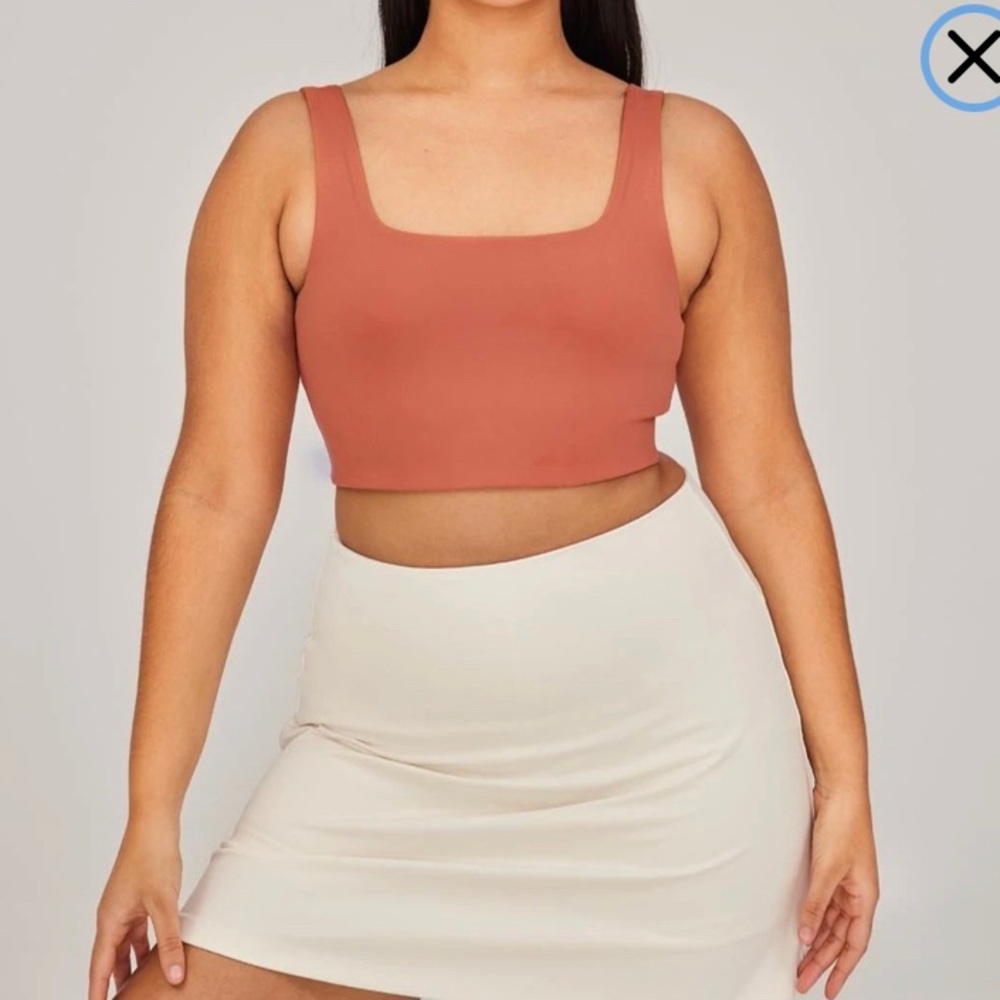 Girlfriend Collective BRICK TOMMY CROPPED BRA